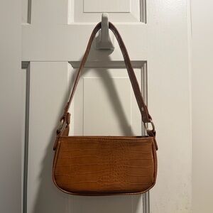 ASOS faux croc brown shoulder bag
